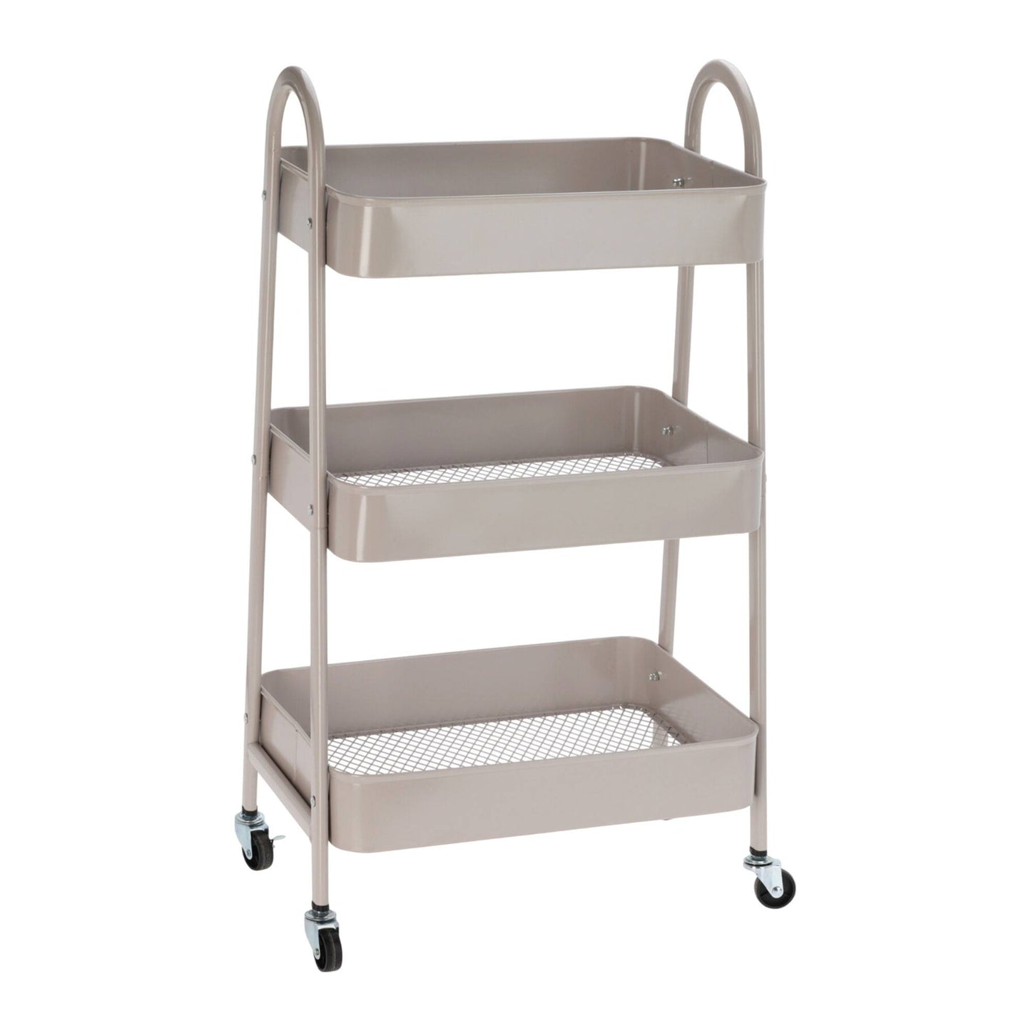 Well Home Carro De Cocina Rolling Color Taupe Con 3 Cestas Y Ruedas 44x31,5x79,5cm_0
