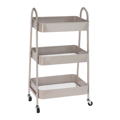 Well Home Carro De Cocina Rolling Color Taupe Con 3 Cestas Y Ruedas 44x31,5x79,5cm_0