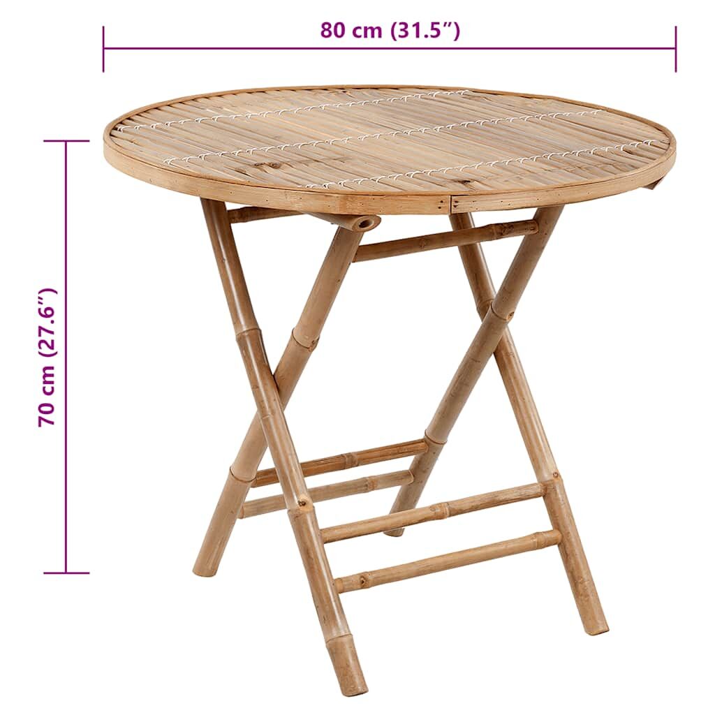 Vidaxl Set De Comedor Exterior Plegable 5 Piezas Con Cojines Bambú_2