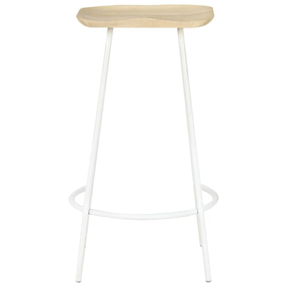 Taburetes De Cocina 2 Unidades Madera Maciza De Mango_2