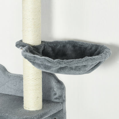 Pawhut Juego De Estanterías Para Gatos De Pared De 4 Piezas Gris_3