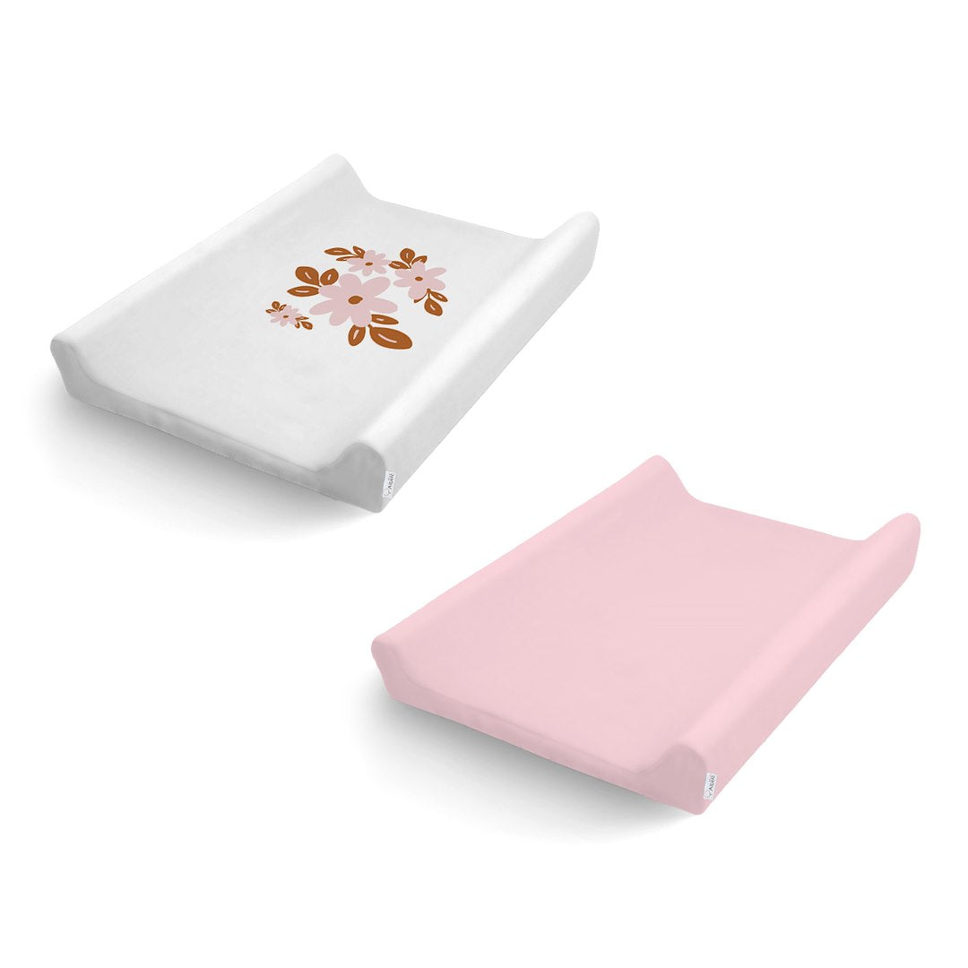 Pack 2 Fundas De Cambiador Algodón Retro Flower_0