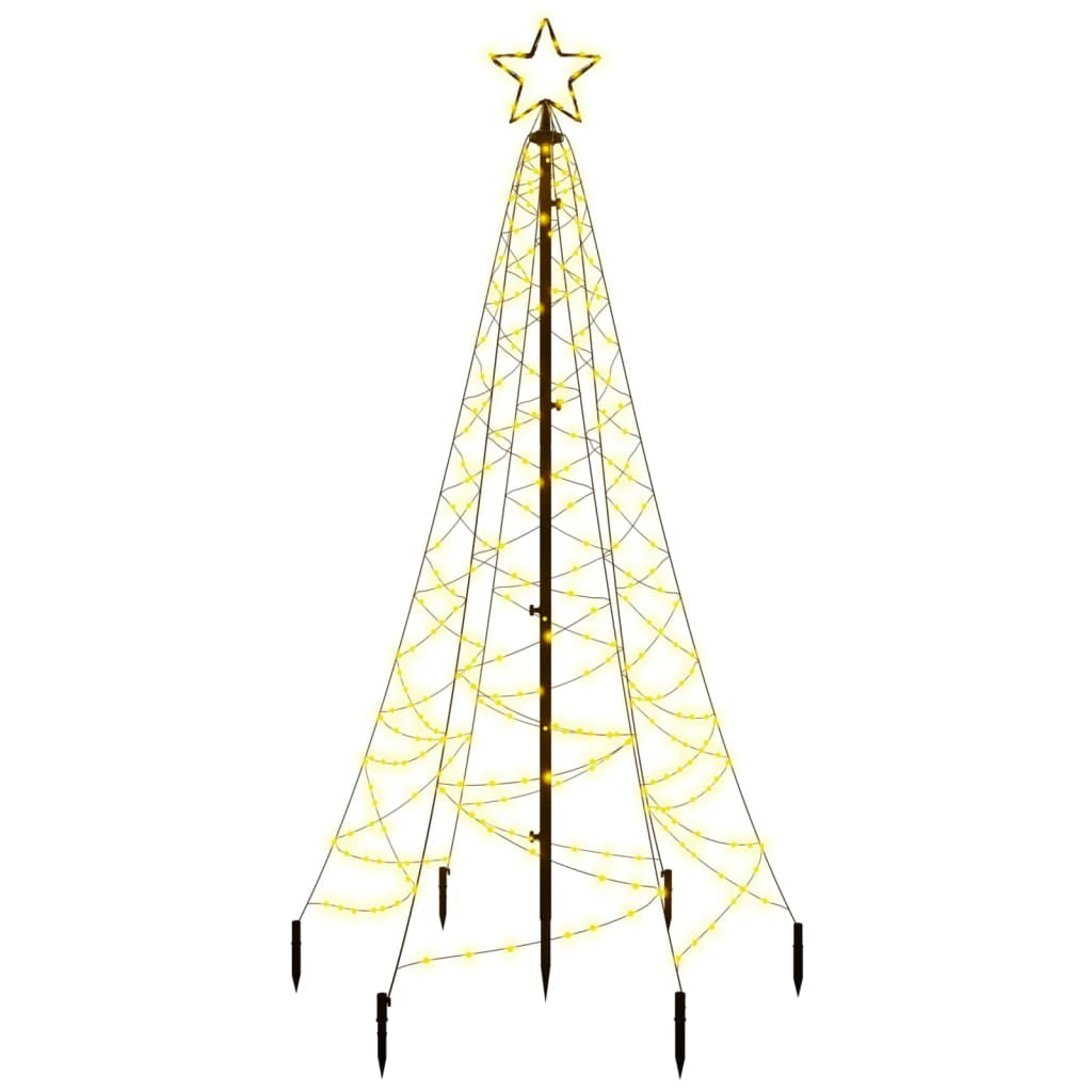 Vidaxl Árbol De Navidad Con Pincho 200 Led Blanco Cálido 180 Cm_0