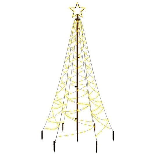 Vidaxl Árbol De Navidad Con Pincho 200 Led Blanco Cálido 180 Cm_0