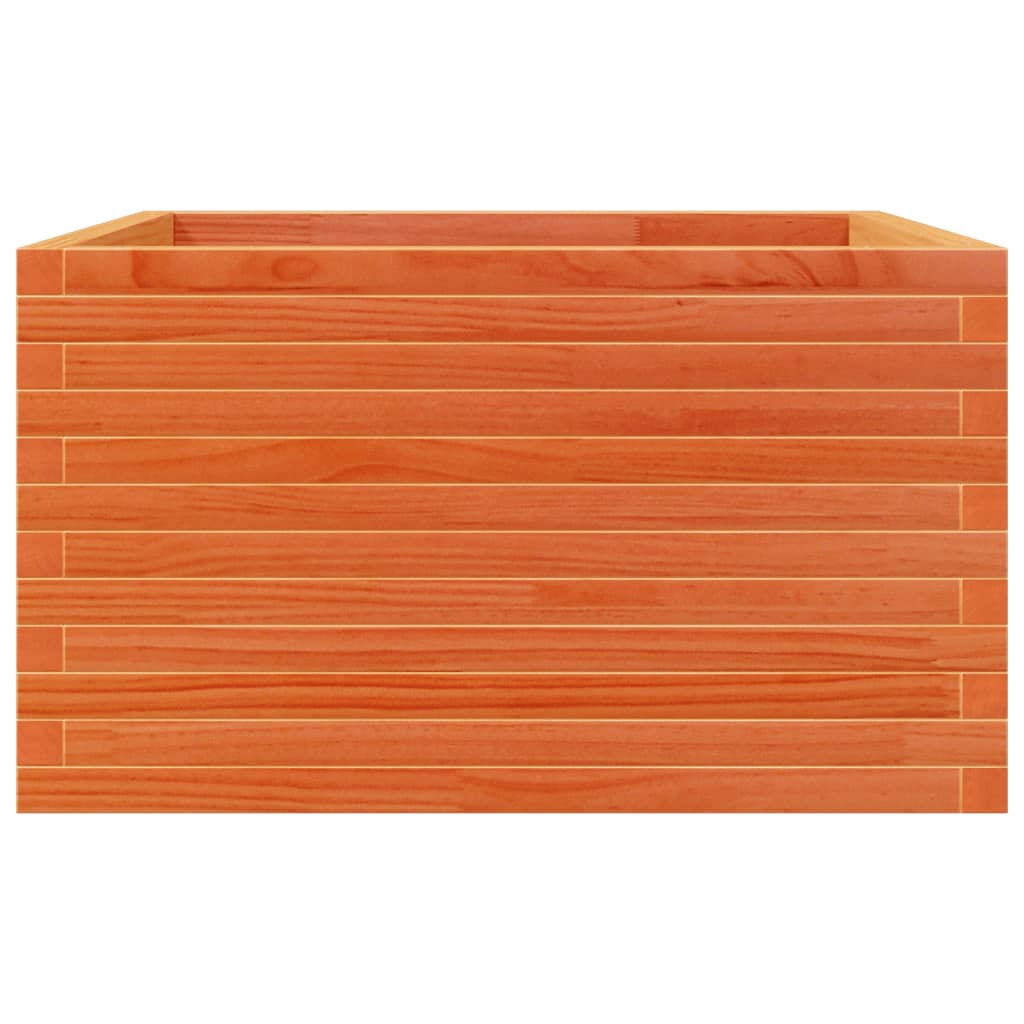 Jardinera De Madera Maciza De Pino Marrón Cera 80x80x45,5 Cm_4