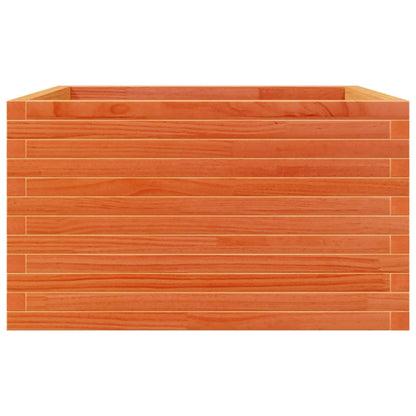 Jardinera De Madera Maciza De Pino Marrón Cera 80x80x45,5 Cm_4