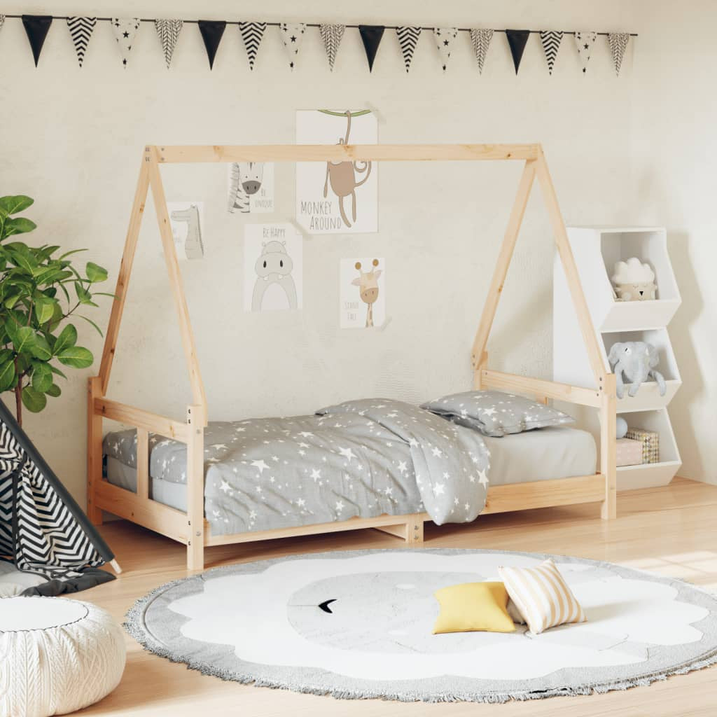 Vidaxl Estructura De Cama Para Niños Madera Maciza De Pino 80x160 Cm_1