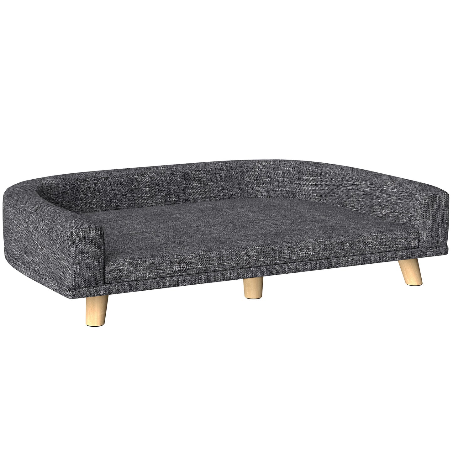 Pawhut Sofá Para Perros Grandes Con Cojín Lavable 98x67x25 Cm Gris Oscuro_0