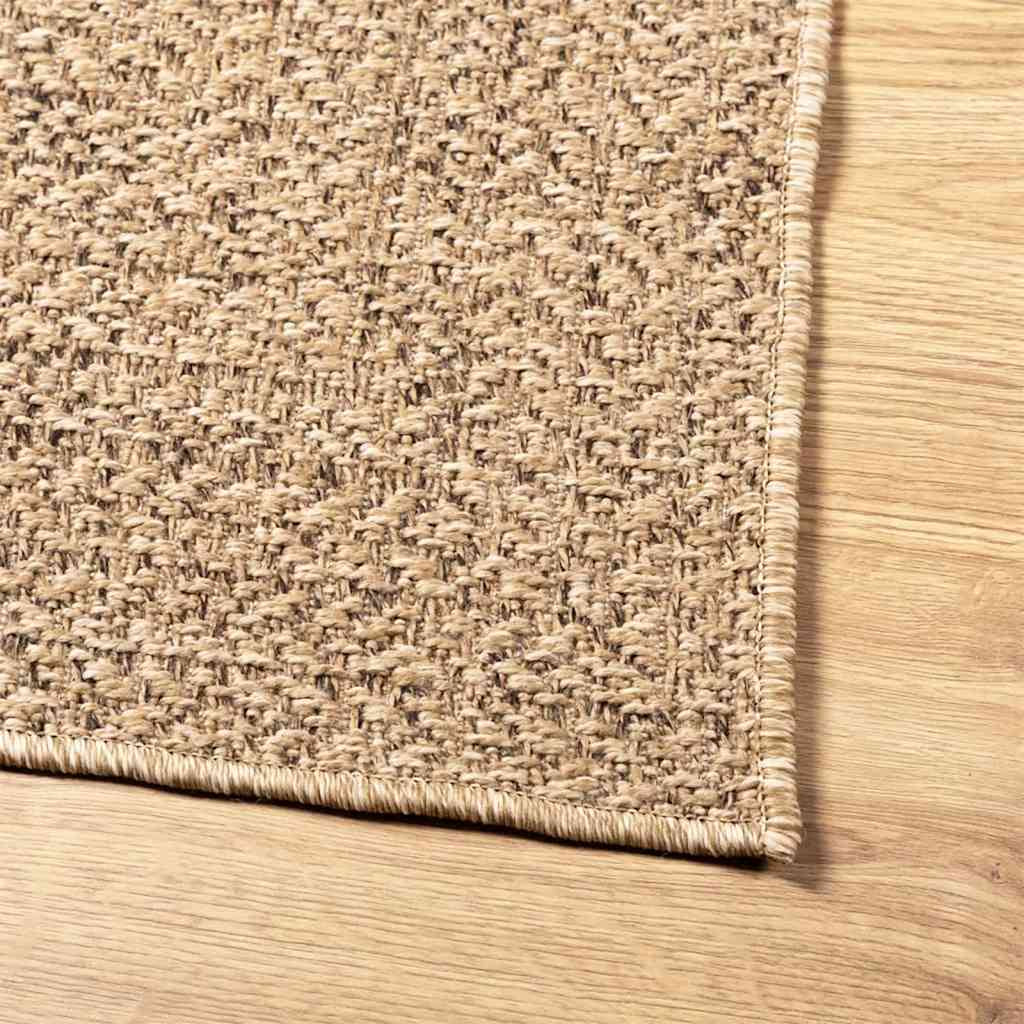 Vidaxl Alfombra Zizur Aspecto Yute Interior/exterior Beige 120x120 Cm_4