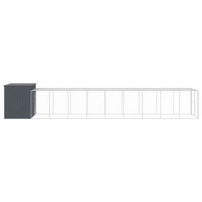 Vidaxl Caseta Perros Con Corral Acero Galvanizado Gris 214x1069x181 Cm_3