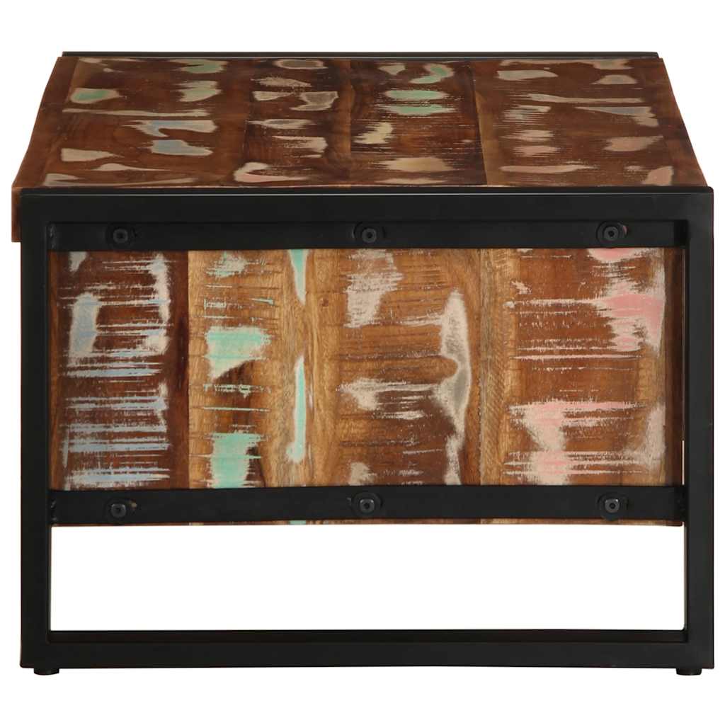 Mesa De Centro Multicolor 90x50x36 Cm Madera Maciza Reciclada_2