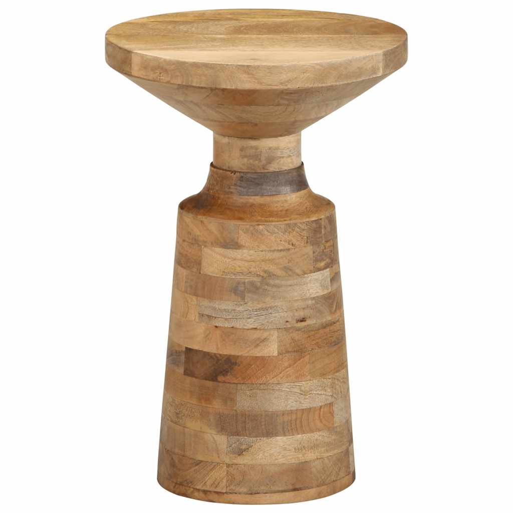 Mesa Auxiliar Madera Maciza De Mango Ø33x50 Cm_0