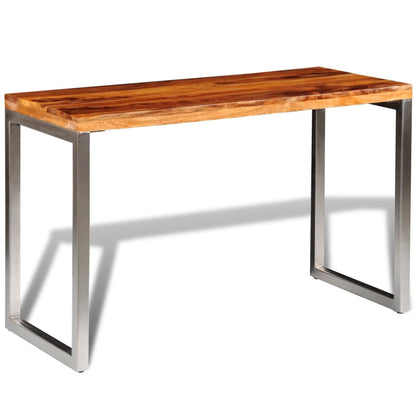 Mesa De Comedor Con Patas De Acero Madera Maciza_0