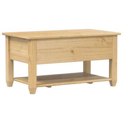 Mesa De Centro Cajones Corona Madera Maciza De Pino 85x50x45 Cm_4