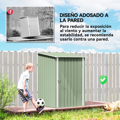 Outsunny Cobertizo De Jardín De Exterior 0,92 M² 100x103x160 Cm Verde Claro_5