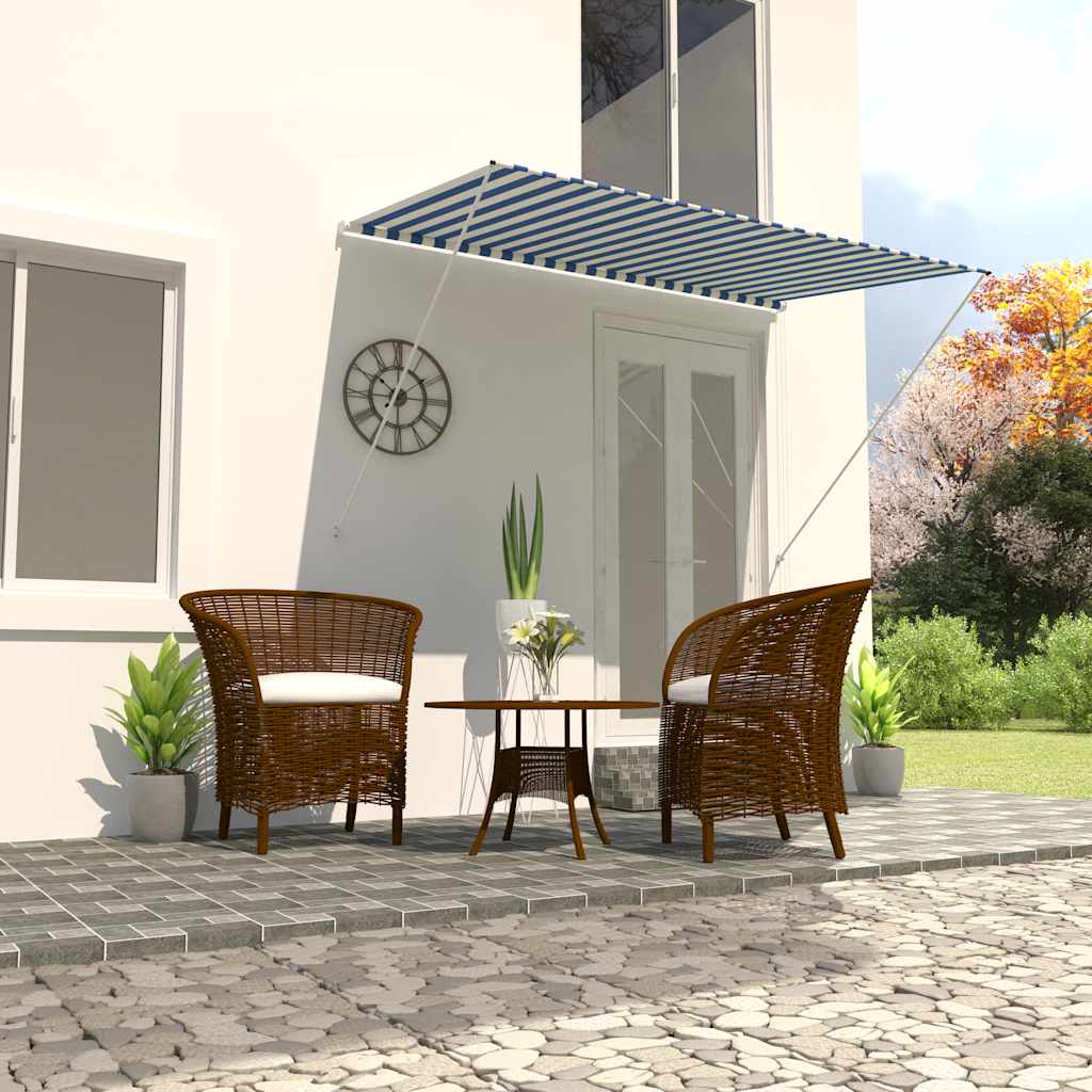 Toldo Retráctil 250x150 Cm Azul Y Blanco_1
