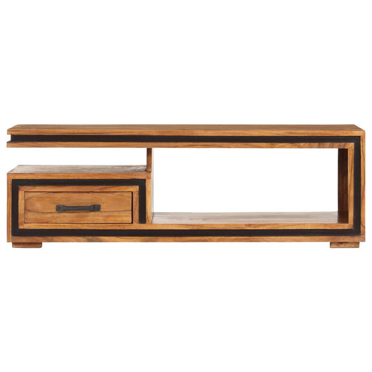 Mesa De Centro De Madera Maciza De Acacia 100x45x33 Cm_0