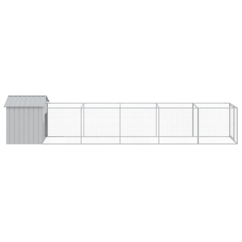 Caseta Perros Tejado Acero Galvanizado Gris Claro 117x609x123cm_3