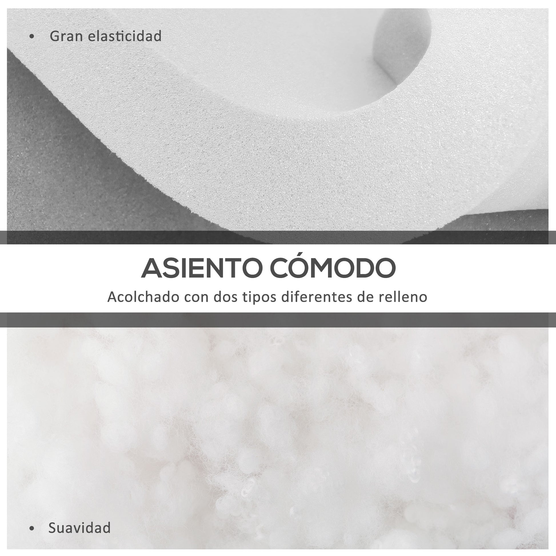 Outsunny Conjunto De Cojines Para Sillas De Comedor 42x42x5 Cm Gris Oscuro_3