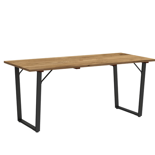 Outsunny Mesa Comedor De Jardín De Madera Con Encimera De Listones Natural_0