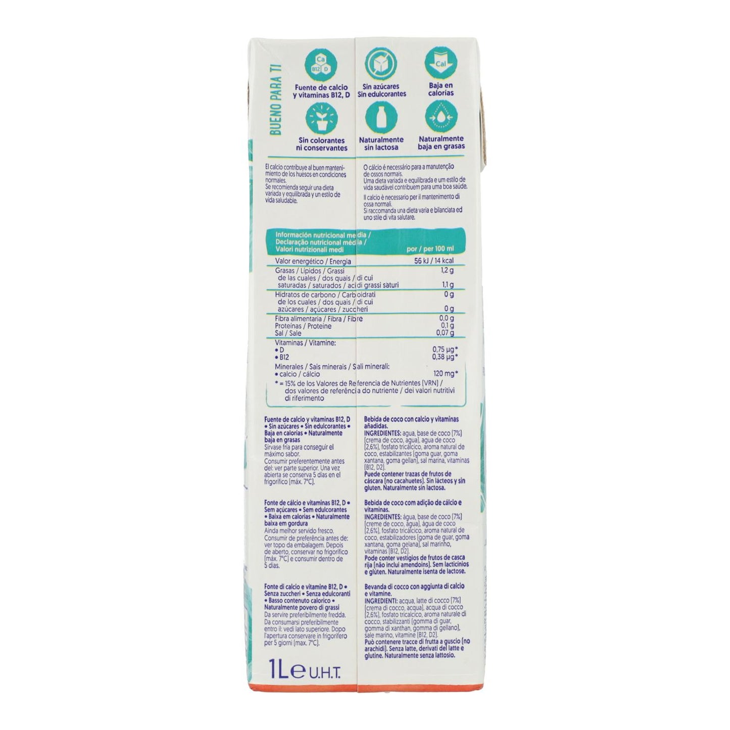 Pack 6 uds Bebida de Coco Sin azúcar Alpro 1 Litro