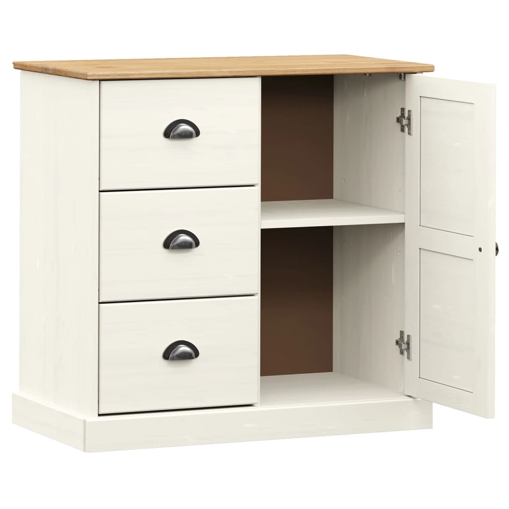Aparador Con Cajones Vigo Madera Maciza Pino Blanco 78x40x75 Cm / Vetonek_4