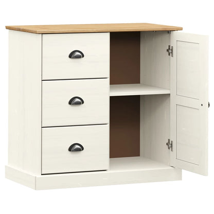 Aparador Con Cajones Vigo Madera Maciza Pino Blanco 78x40x75 Cm / Vetonek_4