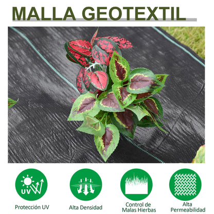 Outsunny Rollo De Malla Geotextil 1x50 M Malla De Jardín Contra Malas Hierbas_4