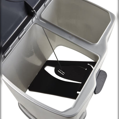 Cubo De Basura Con 2 Compartimentos, 7 L + 15 L, Gunnar, Plateado