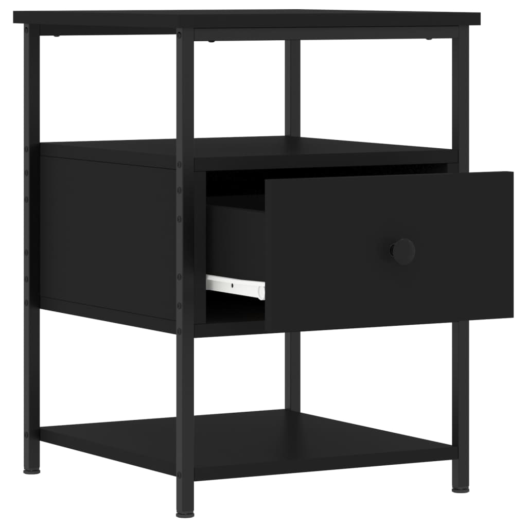 Mesitas De Noche 2 Uds Madera De Ingeniería Negro 40x42x56 Cm_4