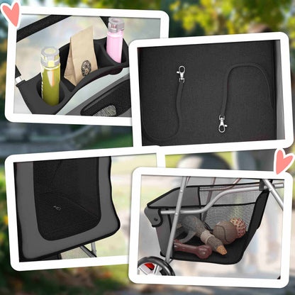 Pawhut Carrito Para Perros Plegable Cesta De Almacenaje 77x44x102 Cm Gris Oscuro_3
