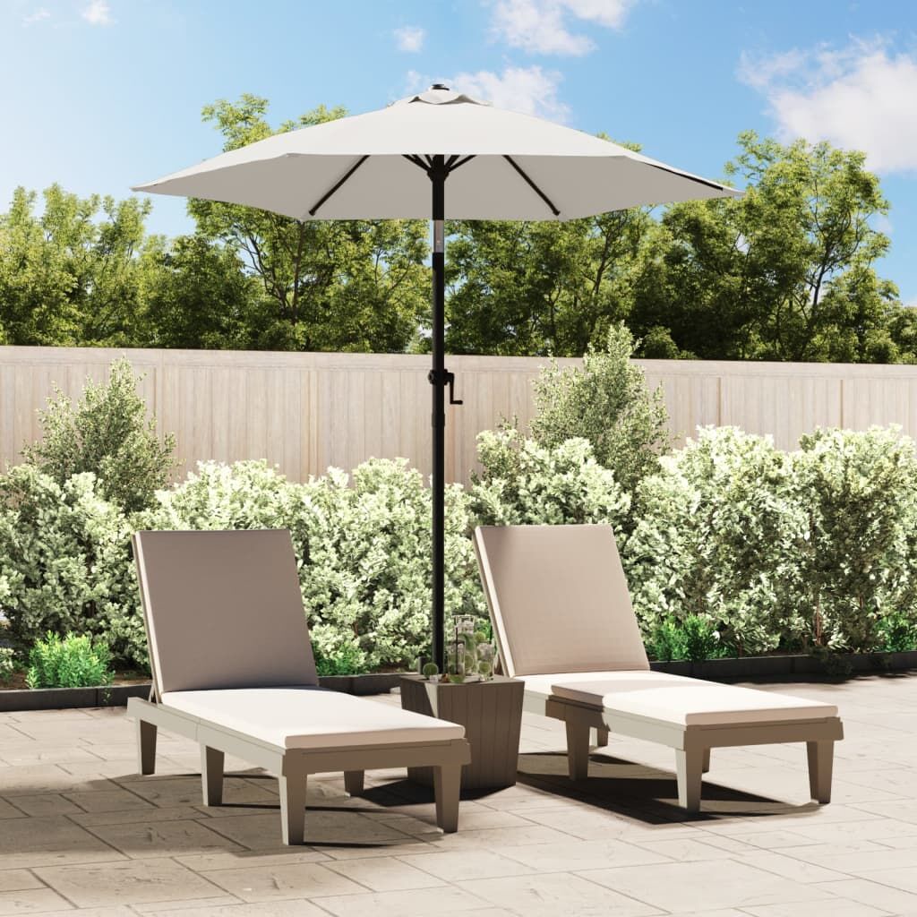 Vidaxl Sombrilla De Aluminio Blanco Arena 200x224 Cm_1