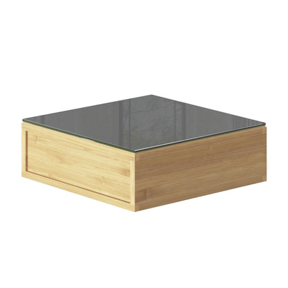 Well Home Portacápsulas Con 2 Cajones En Bambú 30x30x10cm