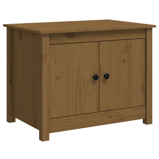 Mesa De Centro De Madera Maciza De Pino Marrón Miel 71x49x55 Cm_0