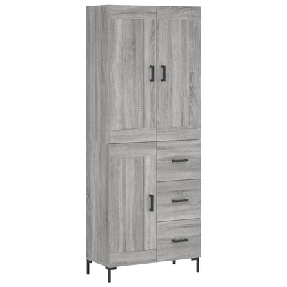 Aparador Alto Madera Contrachapada Gris Sonoma 69,5x34x180 Cm_1