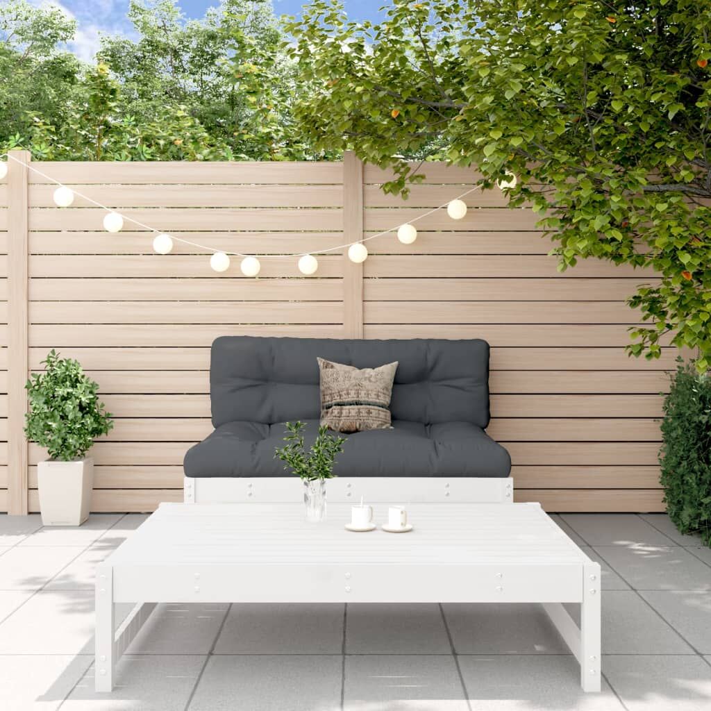 Vidaxl Juego De Muebles De Jardín 2 Piezas Madera Maciza Pino Blanco_1