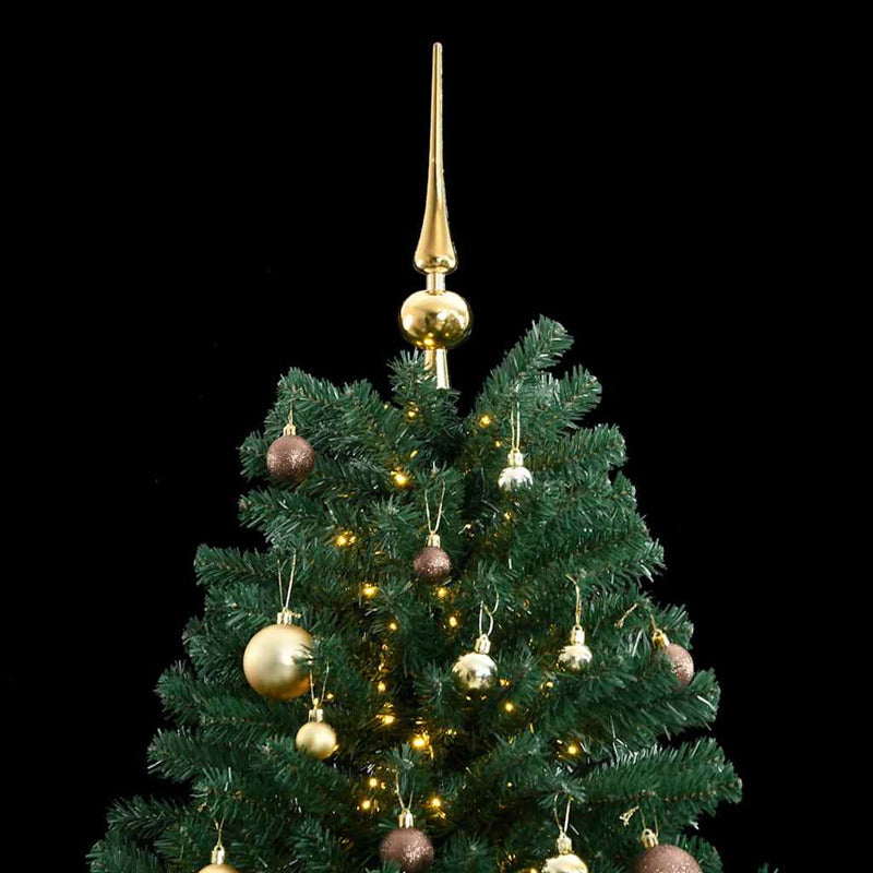 Vidaxl Árbol Navidad Artificial Con Bisagras 150 Led Y Bolas 120 Cm_1
