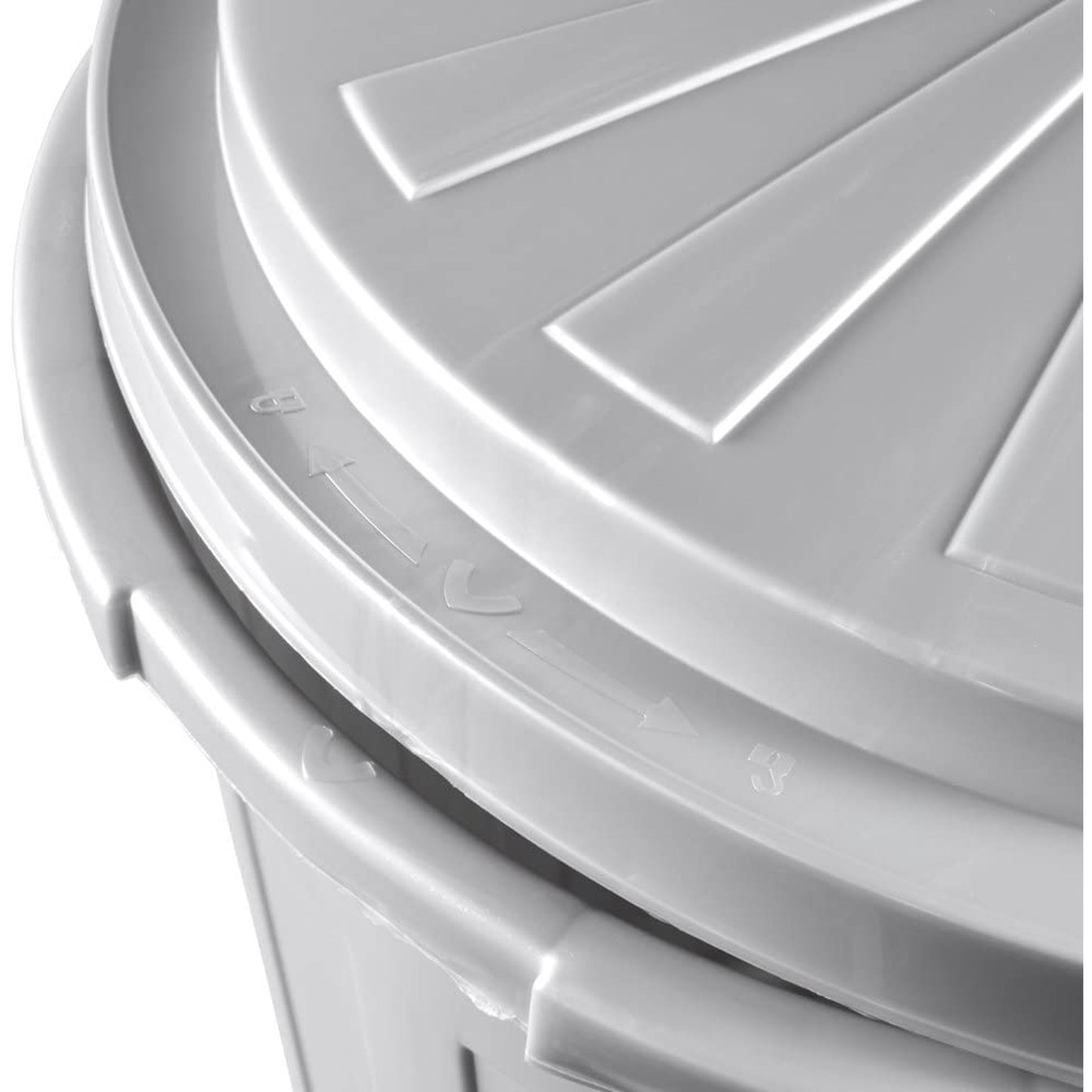 Cubo De Basura / Papelera Polivalente Con Tapa Cerrable, Muy Grande, Plástico Resistente (pp), 50 L, Mats, Plateado