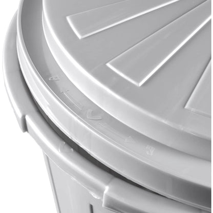 Cubo De Basura / Papelera Polivalente Con Tapa Cerrable, Muy Grande, Plástico Resistente (pp), 50 L, Mats, Plateado