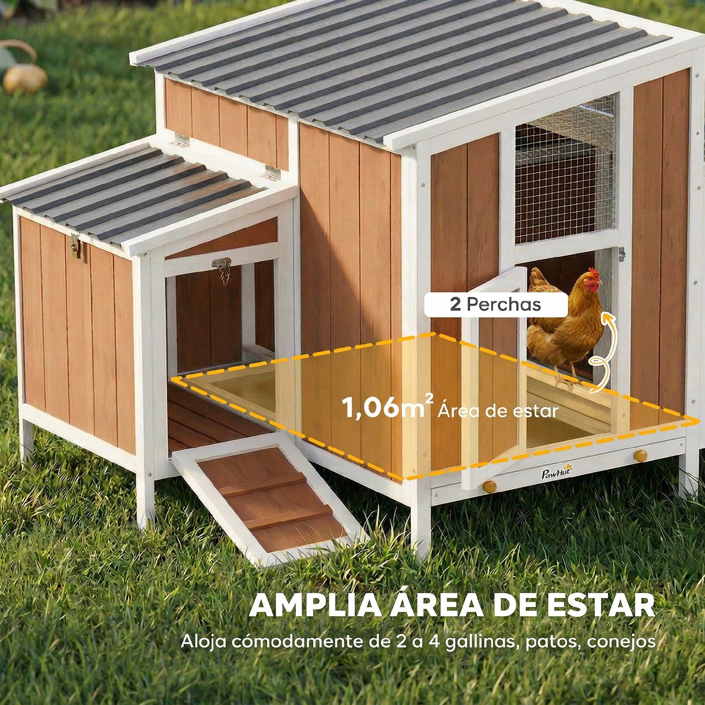 Pawhut Gallinero Para Exterior De Madera_3