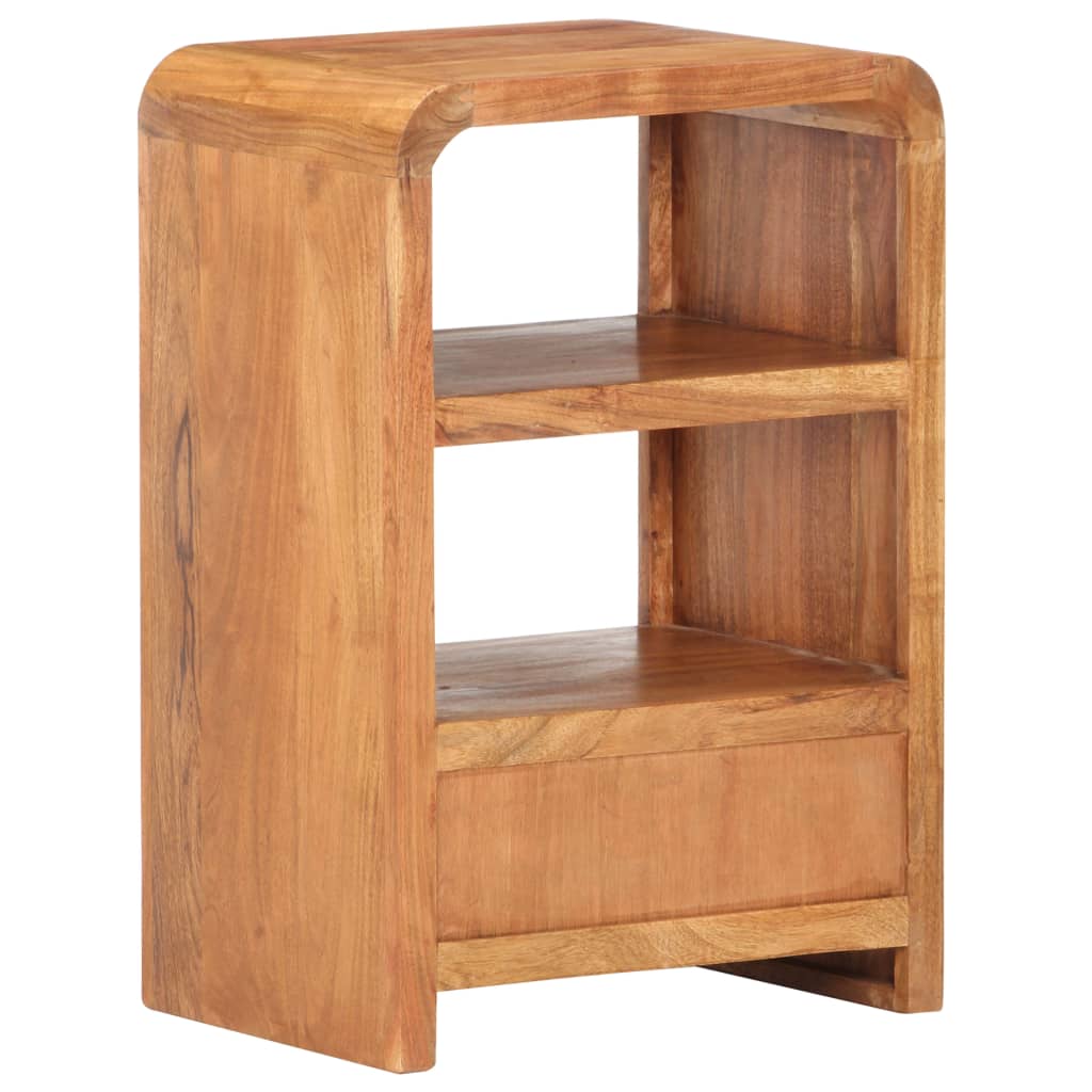Mesita De Noche Madera Maciza Acacia Acabado Miel 40x30x60 Cm_3