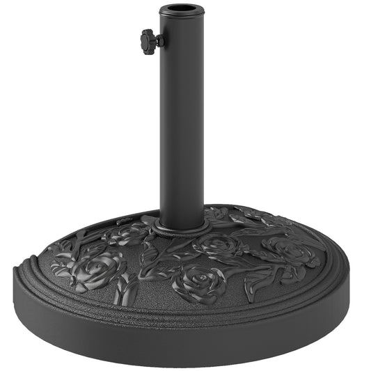 Outsunny Base Para Sombrilla Semicircular Relleno De Cemento Peso 12 Kg Negro_0