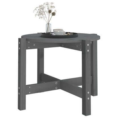 Mesa De Centro De Madera Maciza De Pino Gris 62,5x45 Cm_2