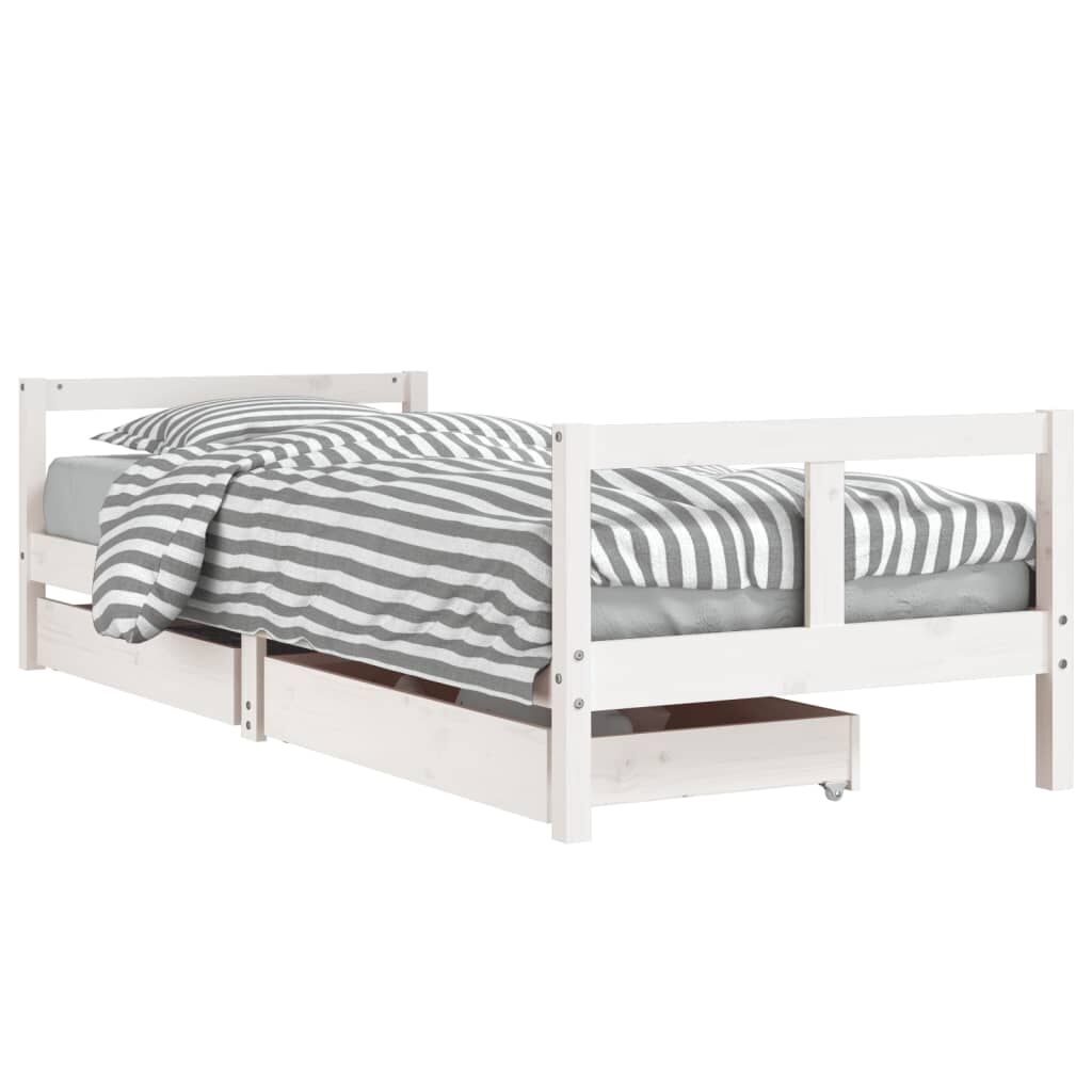 Vidaxl Estructura Cama Niños Con Cajones Madera Pino Blanco 80x200 Cm_0
