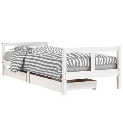 Vidaxl Estructura Cama Niños Con Cajones Madera Pino Blanco 80x200 Cm_0