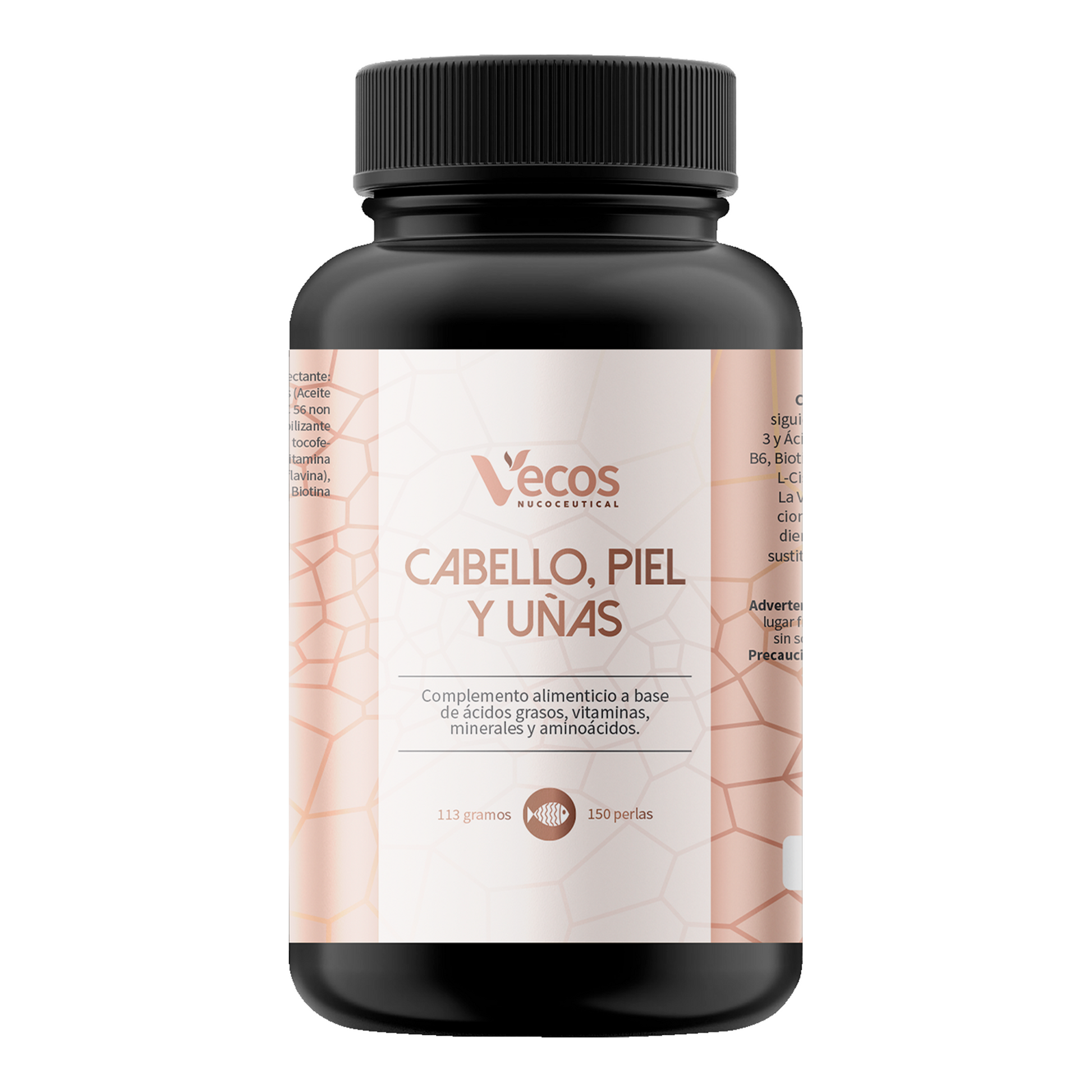 Cabello Y Uñas Vecos 150 Perlas | Fortalecimiento Capilar Y Uñas | Con Biotina, Omega 3 Y L-cistina_0