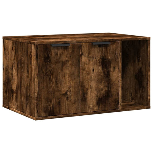 Vidaxl Mueble Arenero Para Gatos Madera Roble Ahumado 80x50x45 Cm_0