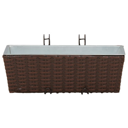 Barandilla 2 Uds. Marrón 50 X 17 X 17 Cm Metal_4