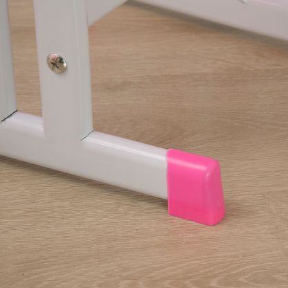 Secretária E Cadeira Para Crianças Homcom Rosa Pp, Mdf E Aço 60x45x90-120cm_4