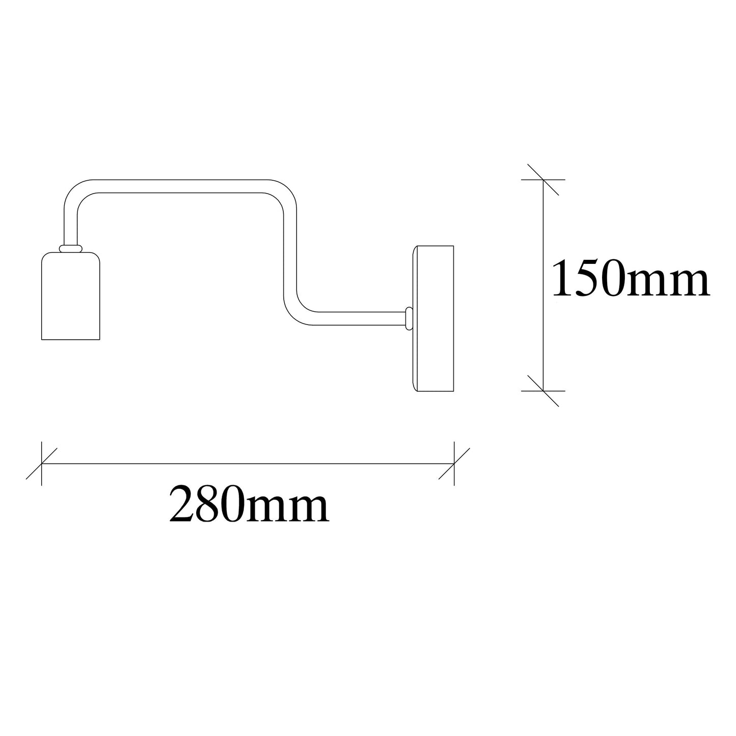 Aplique De Pared, Metal , Negro, 4x28x11, Casquillo E 27 Max 40 W_1